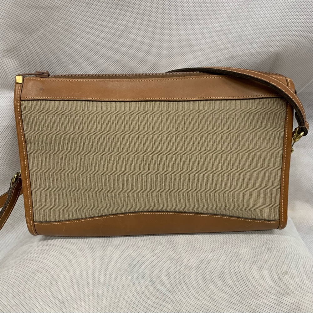 Dooney & Bourke Vintage Bridle Leather & Wool Green Label Bag